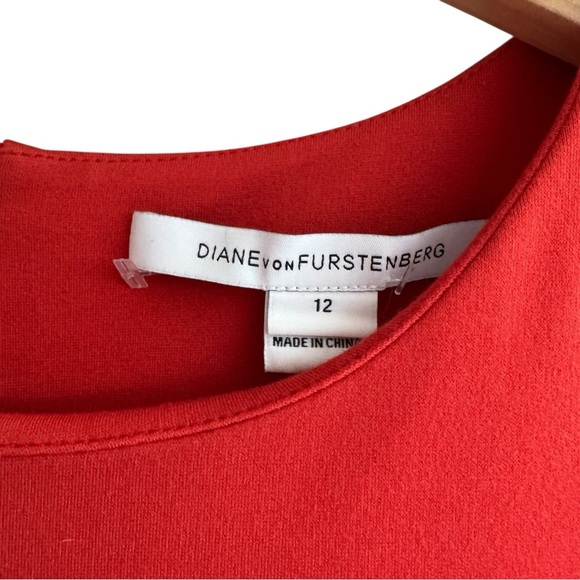 DIANE VON FURSTENBERG | DVF Carpreena Ponte Sleeveless Mini Dress Poppy Red 12 - Picture 4 of 7